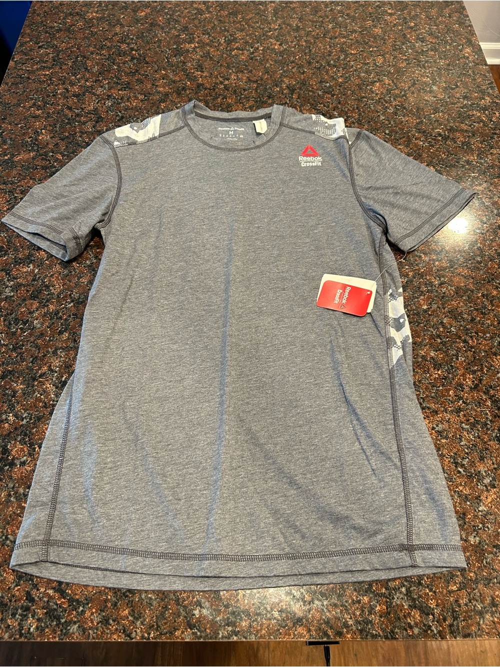 Reebok CrossFit Men’s Heather Gray Performance T‑Shirt Medium New With Tags